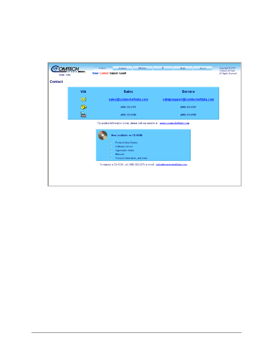 2 home | contact | Comtech EF Data CDM-570 User Manual | Page 227 / 512