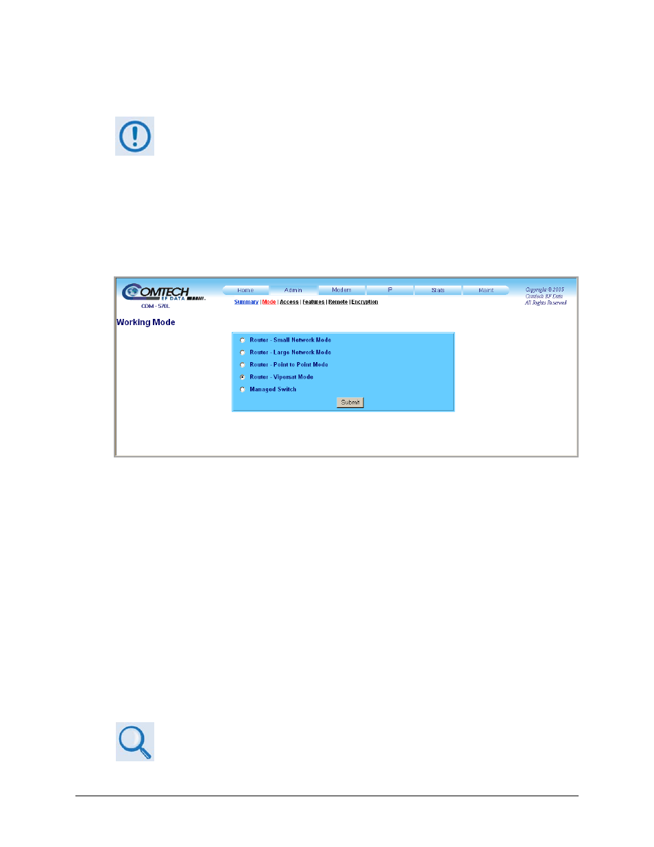 2 admin | mode | Comtech EF Data CDM-570 User Manual | Page 231 / 512