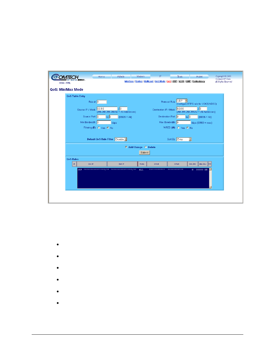 2 ip | qos (minimum/maximum bandwidth mode) | Comtech EF Data CDM-570 User Manual | Page 253 / 512