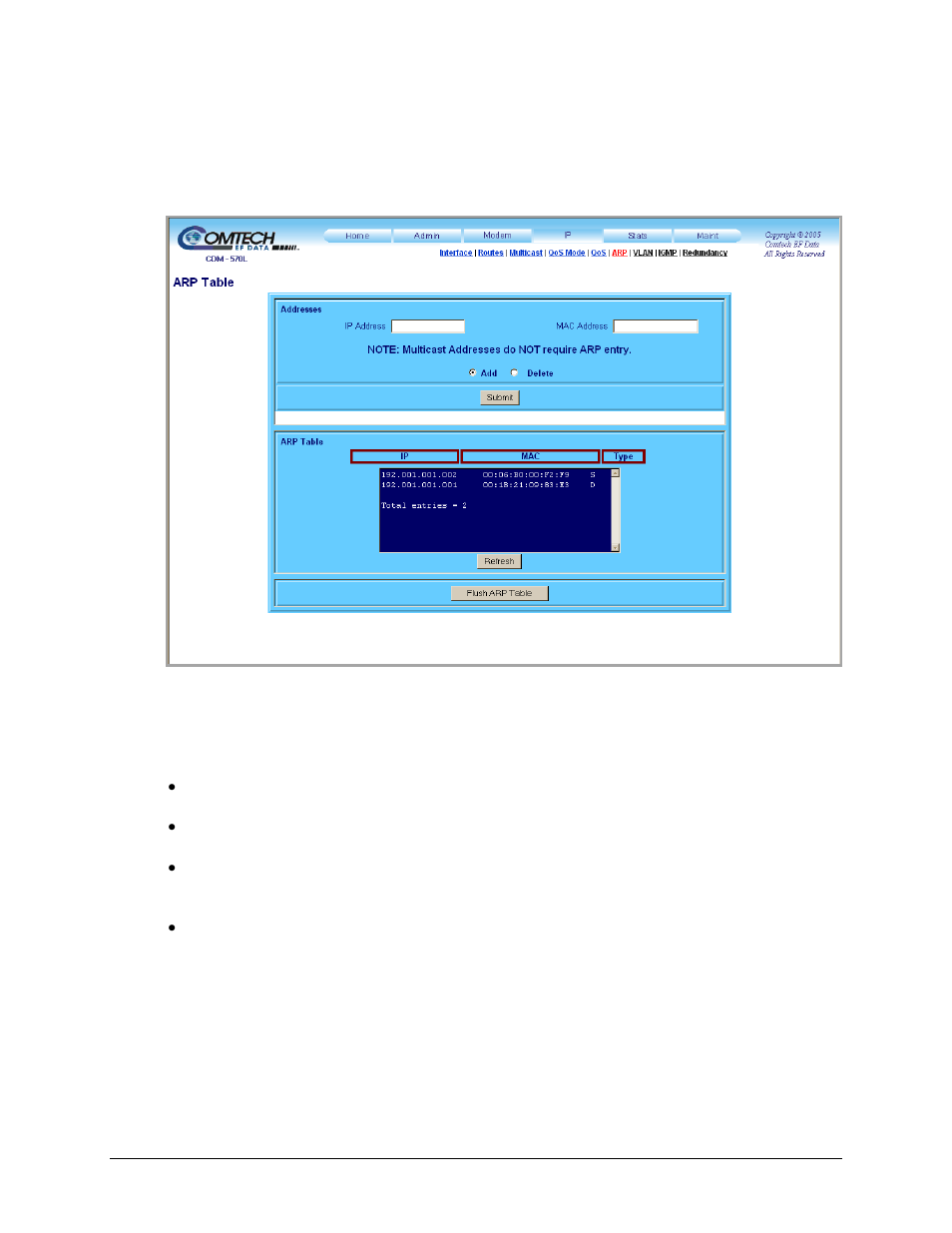 6 ip | arp | Comtech EF Data CDM-570 User Manual | Page 257 / 512