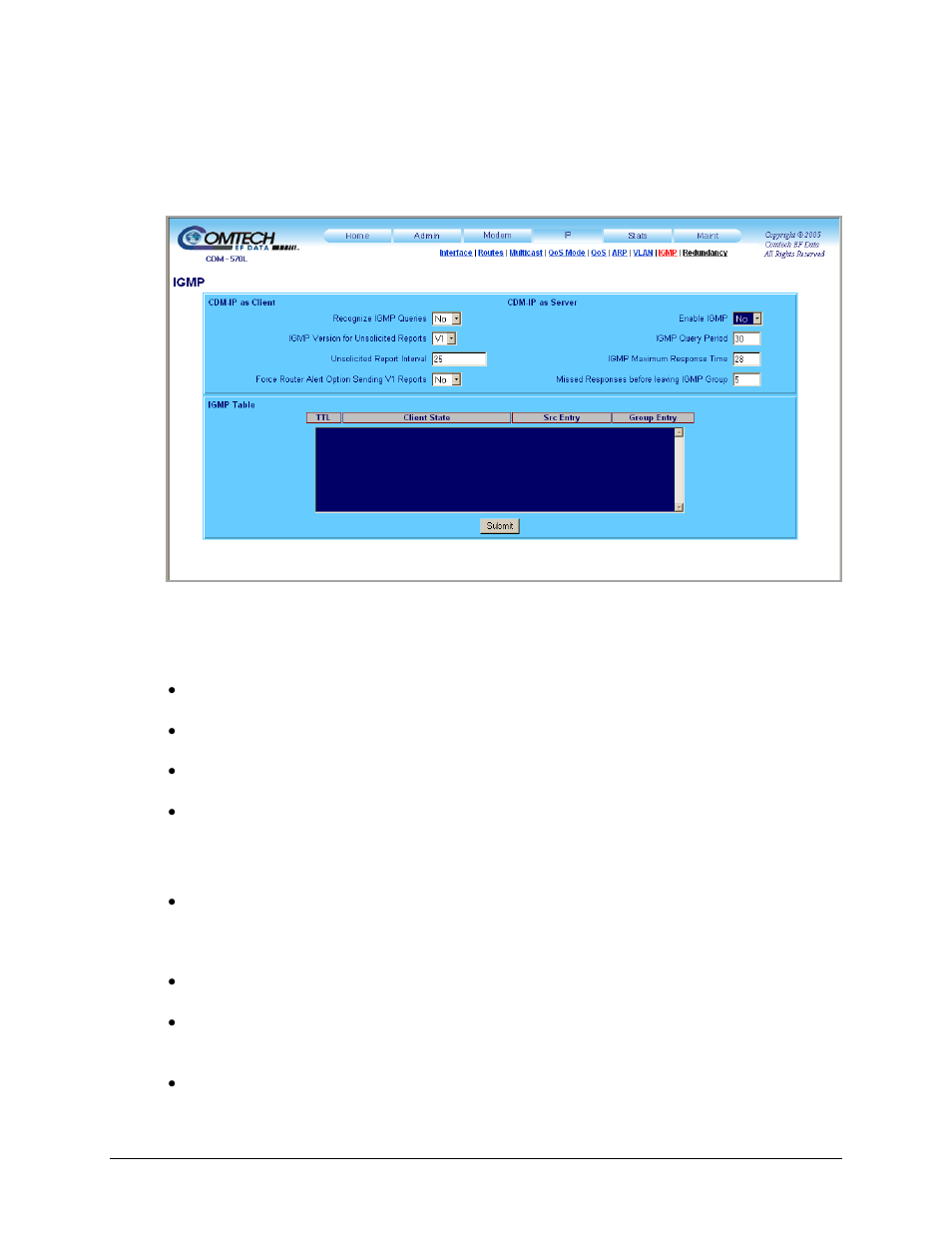 8 ip | igmp | Comtech EF Data CDM-570 User Manual | Page 260 / 512