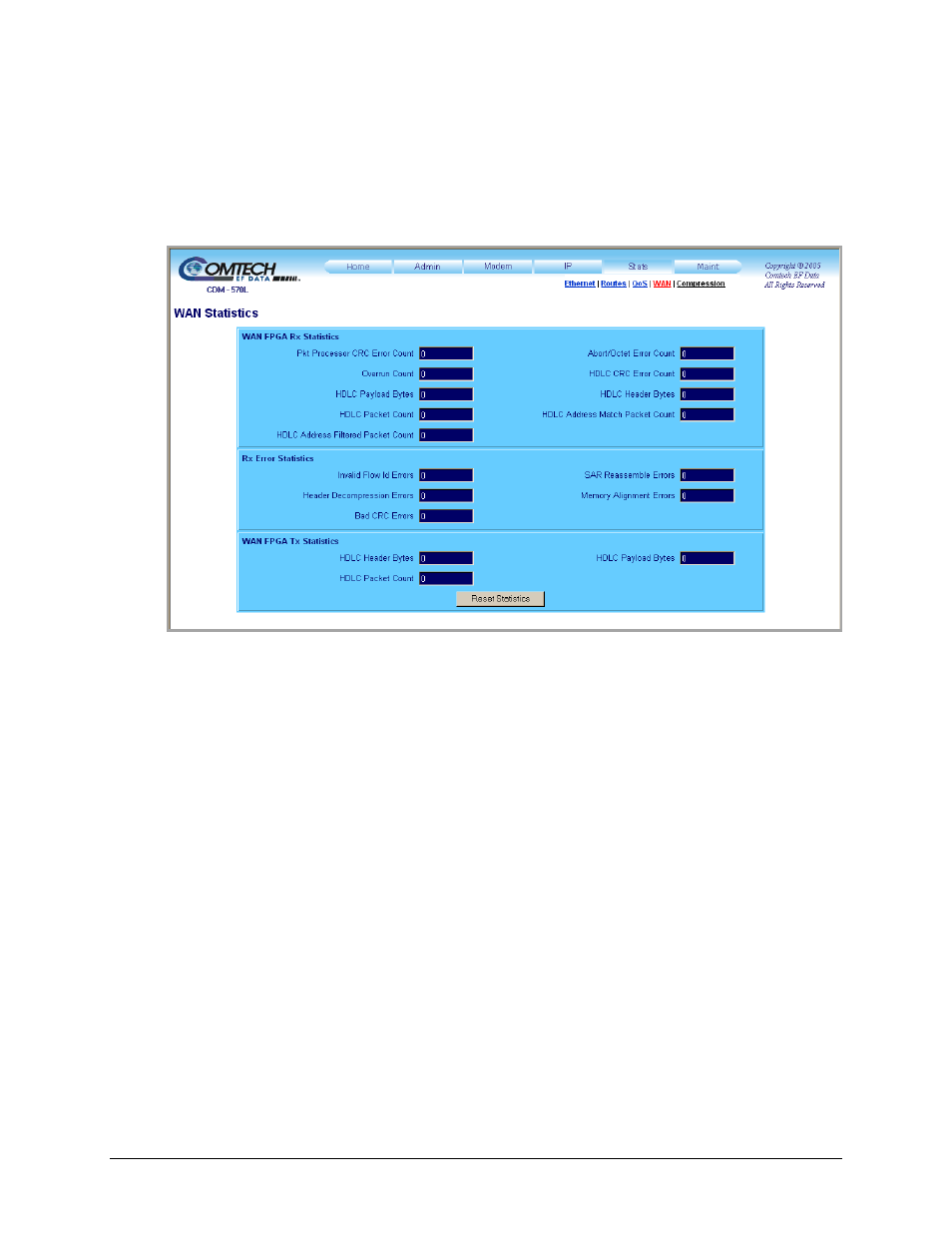 4 stats | wan | Comtech EF Data CDM-570 User Manual | Page 265 / 512