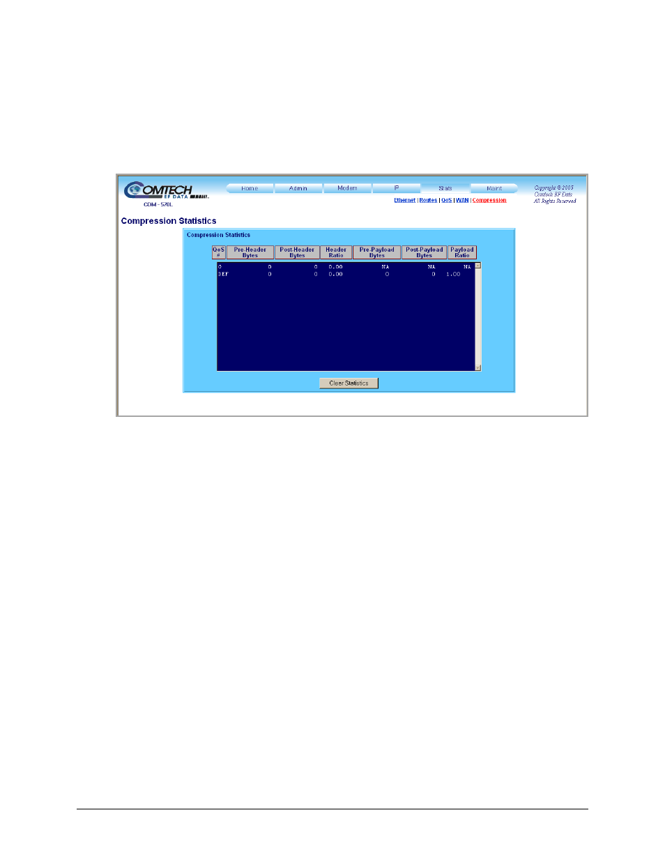 5 stats | compression | Comtech EF Data CDM-570 User Manual | Page 266 / 512