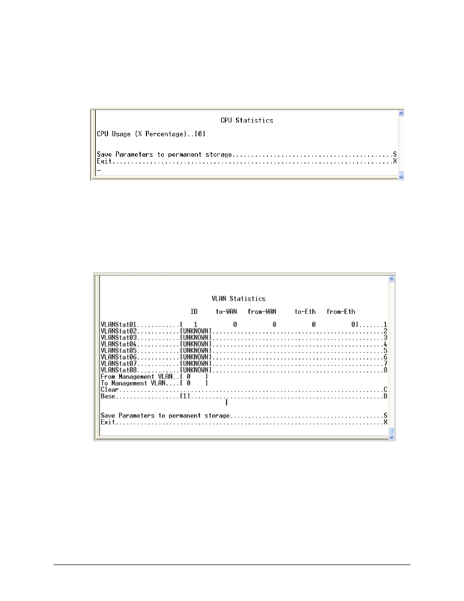 6 cpu statistics, 7 vlan statistics | Comtech EF Data CDM-570 User Manual | Page 333 / 512