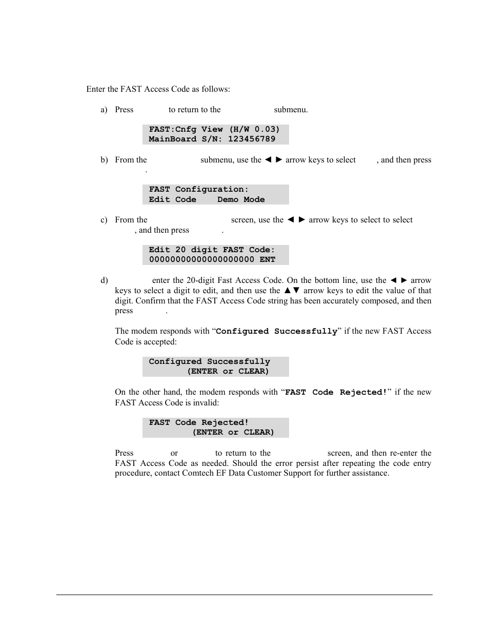 C.2.4 enter fast access code | Comtech EF Data CDM-570 User Manual | Page 349 / 512