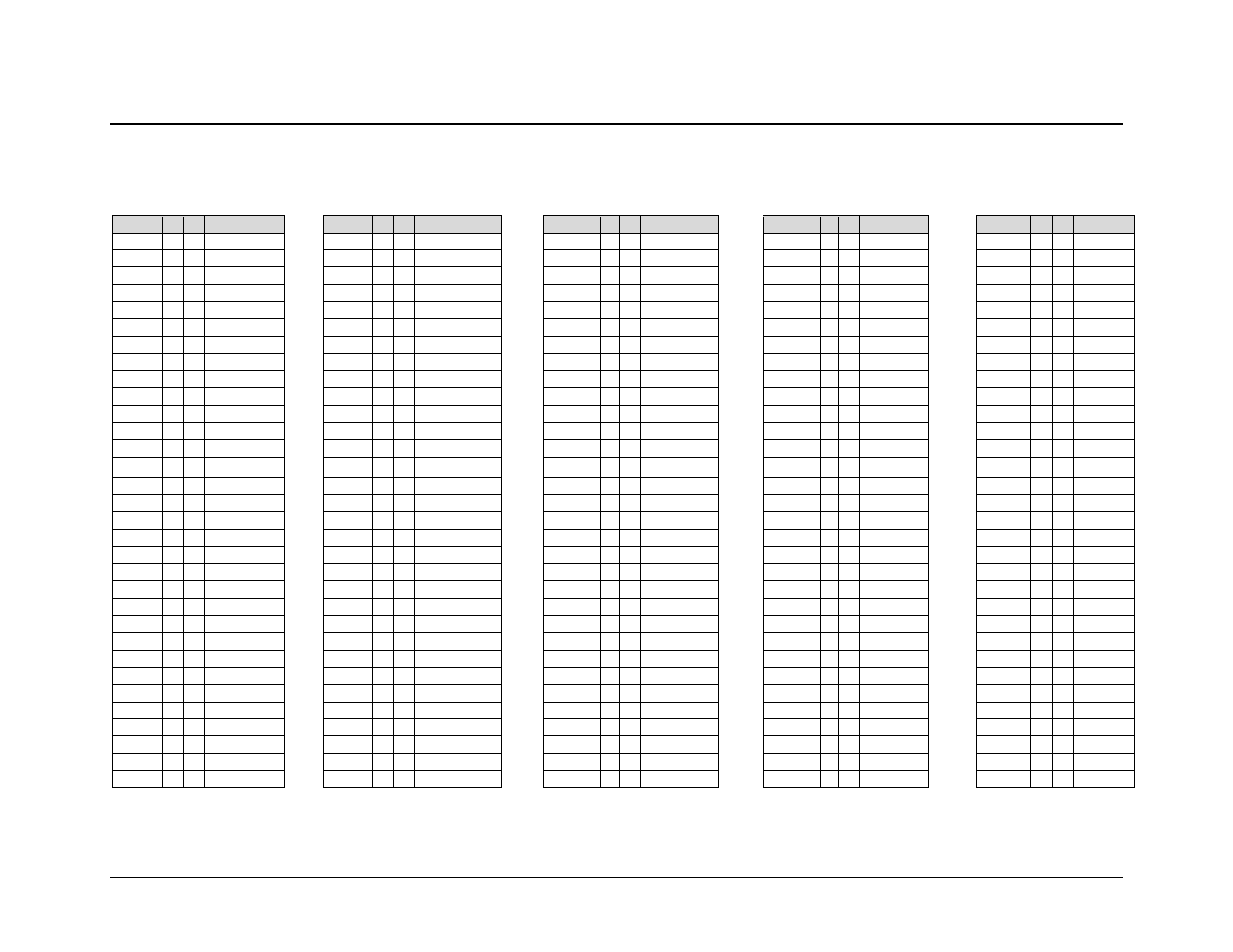 E.5 remote commands and queries, Command; column, Query; columns marked | Comtech EF Data CDM-570 User Manual | Page 394 / 512