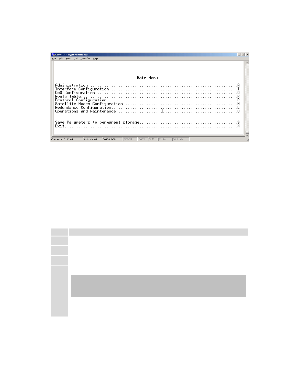 F.2.5 cli main menu, F.2.6 restoring factory default configuration | Comtech EF Data CDM-570 User Manual | Page 429 / 512