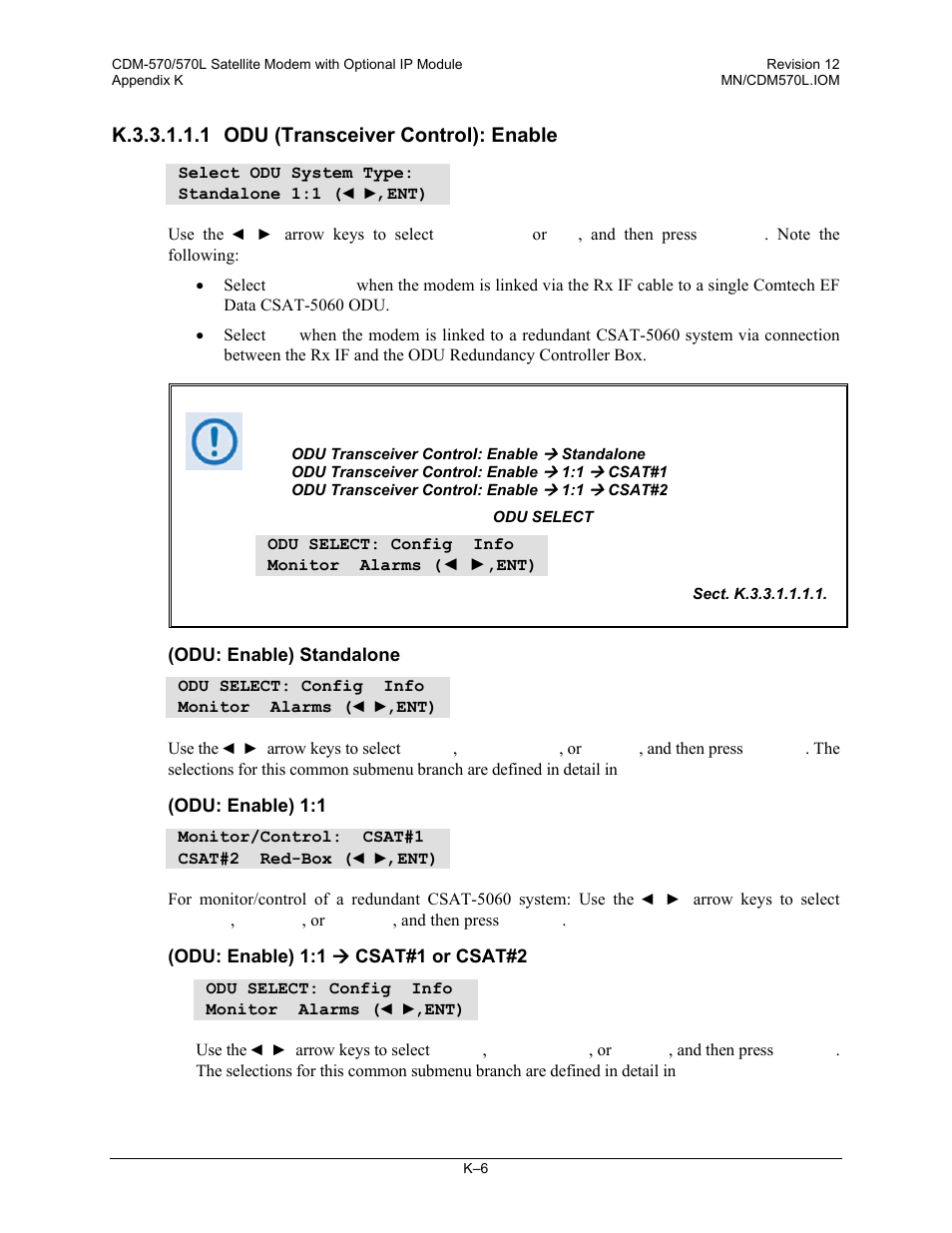 K.3.3.1.1.1 odu (transceiver control): enable | Comtech EF Data CDM-570 User Manual | Page 468 / 512
