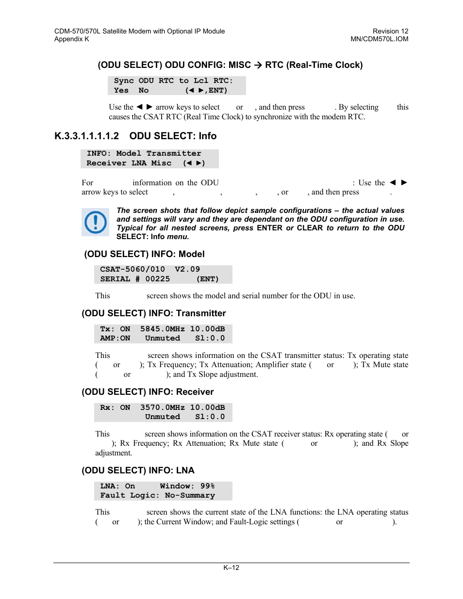 K.3.3.1.1.1.1.2 odu select: info | Comtech EF Data CDM-570 User Manual | Page 474 / 512