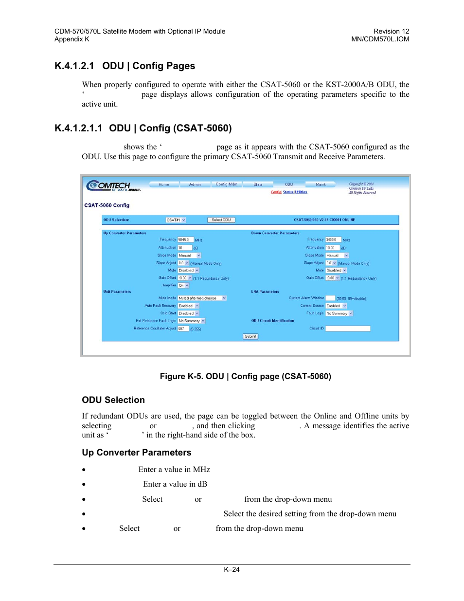 K.4.1.2.1.1 odu | config (csat-5060) | Comtech EF Data CDM-570 User Manual | Page 486 / 512