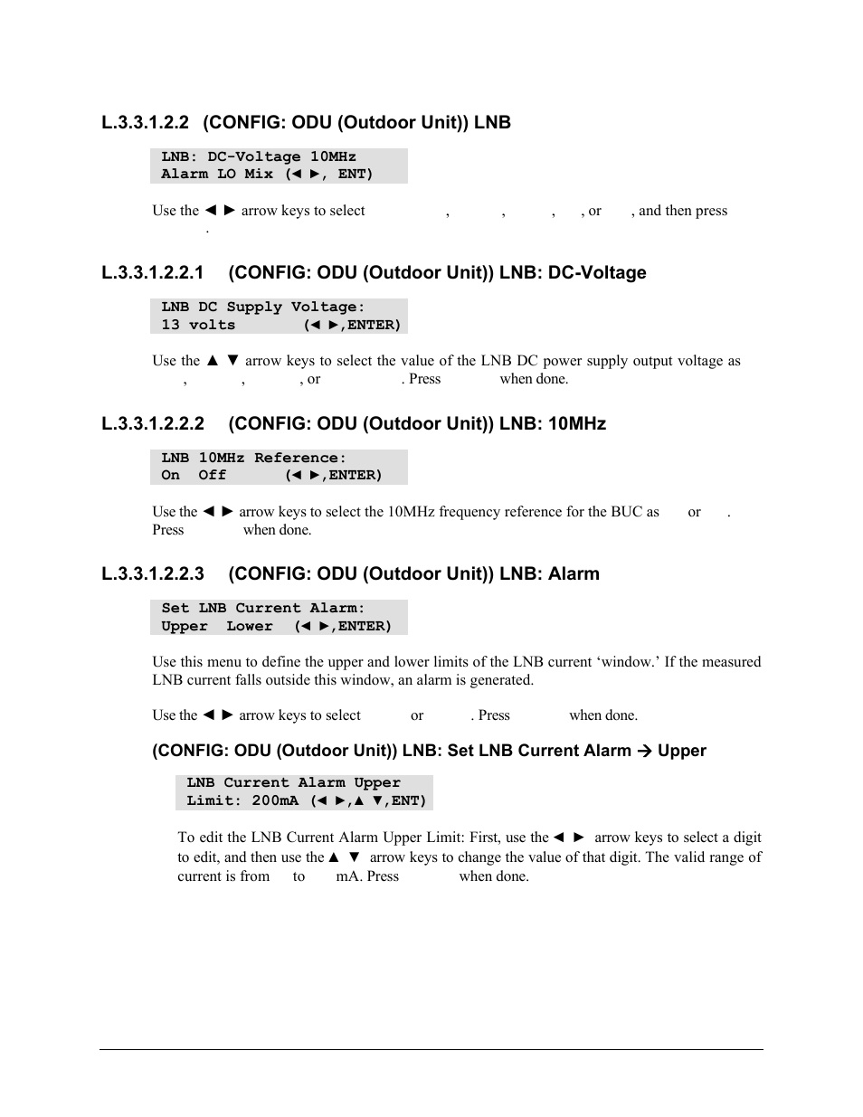 L.3.3.1.2.2 (config: odu (outdoor unit)) lnb | Comtech EF Data CDM-570 User Manual | Page 500 / 512