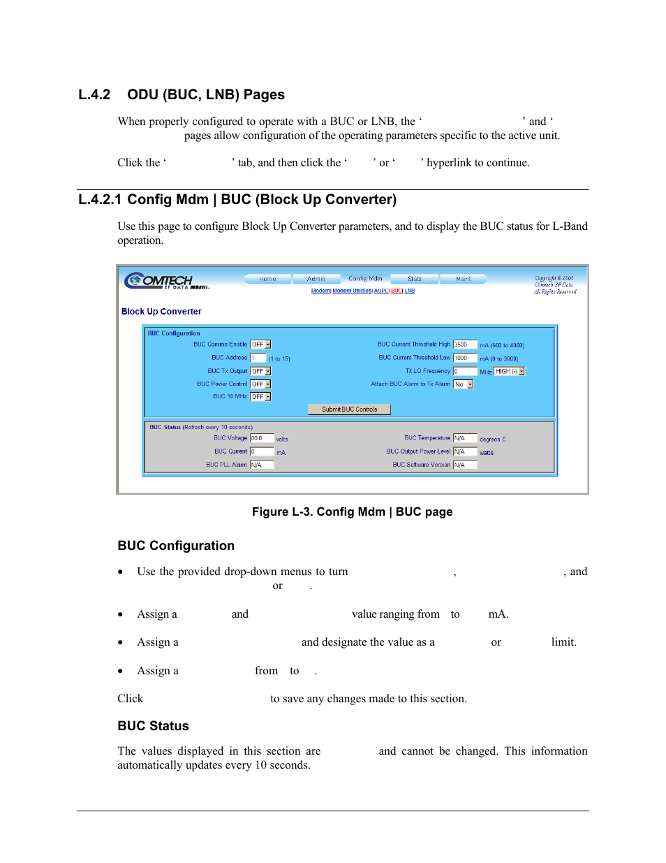 L.4.2.1 config mdm | buc (block up converter) | Comtech EF Data CDM-570 User Manual | Page 505 / 512