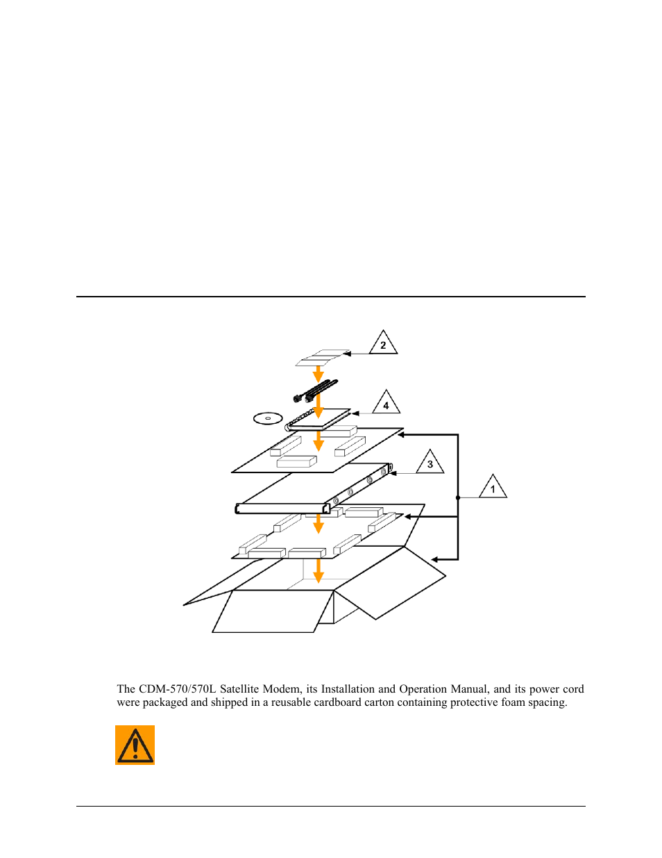 Chapter 2. installation and startup, 1 unpacking and inspecting the shipment | Comtech EF Data CDM-570 User Manual | Page 59 / 512