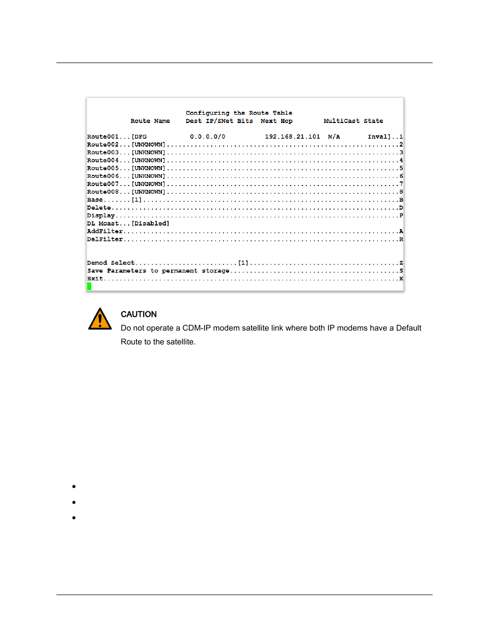 3 route table configuration screen | Comtech EF Data CDD-562AL User Manual | Page 123 / 240