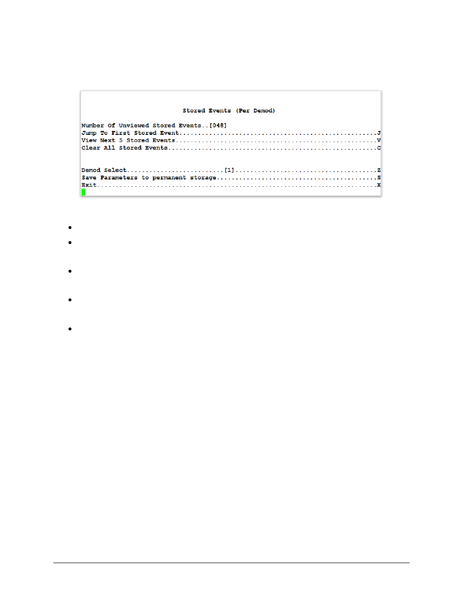 2 stored events (per demod) screen | Comtech EF Data CDD-562AL User Manual | Page 139 / 240