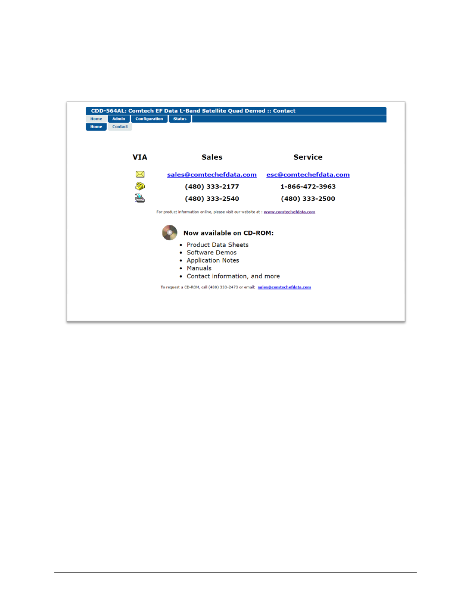 2 home | contact | Comtech EF Data CDD-562AL User Manual | Page 172 / 240