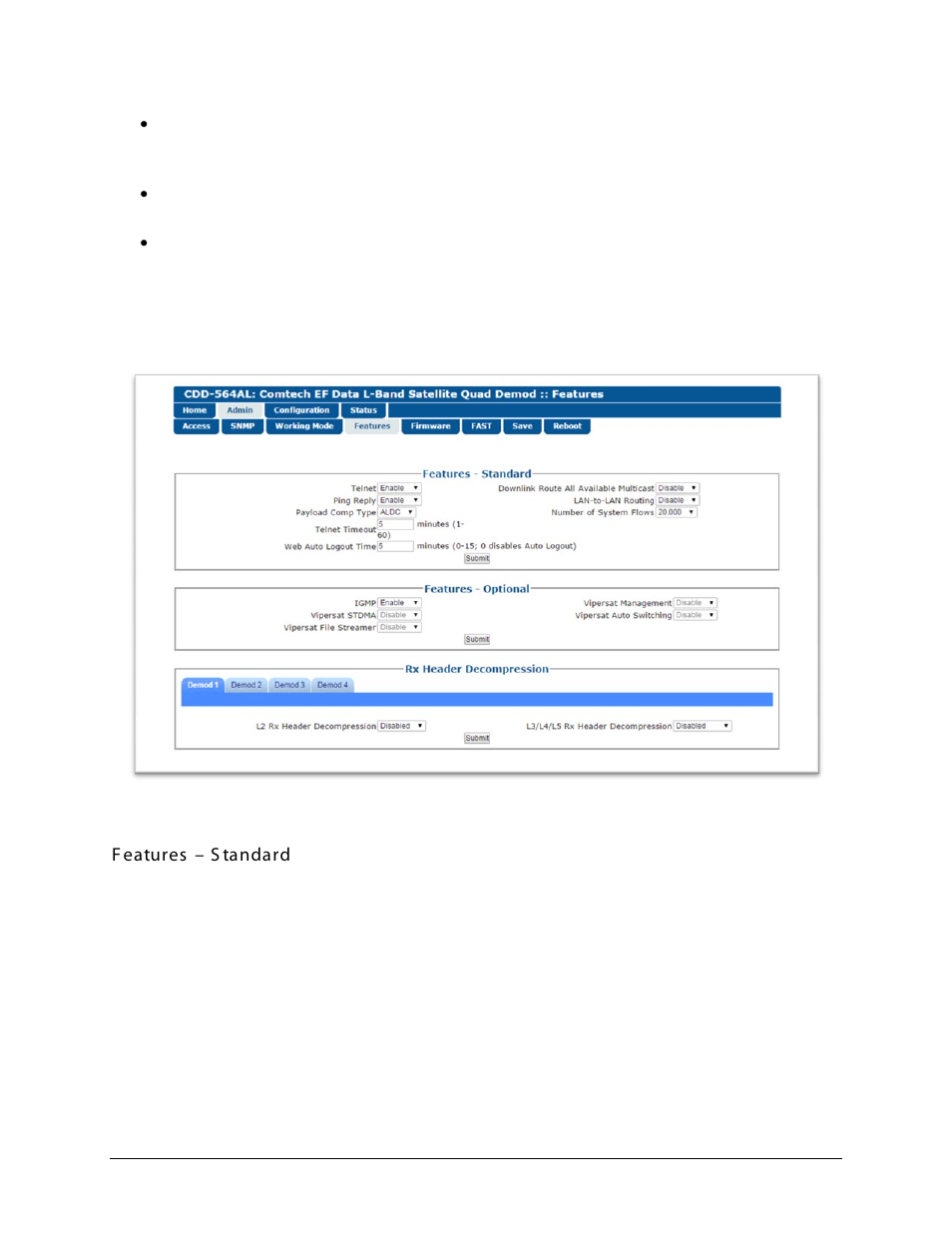 4 admin | features | Comtech EF Data CDD-562AL User Manual | Page 177 / 240