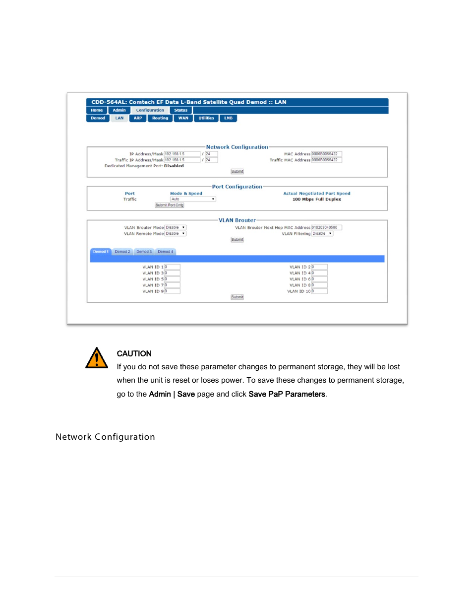 2 configuration | lan | Comtech EF Data CDD-562AL User Manual | Page 187 / 240