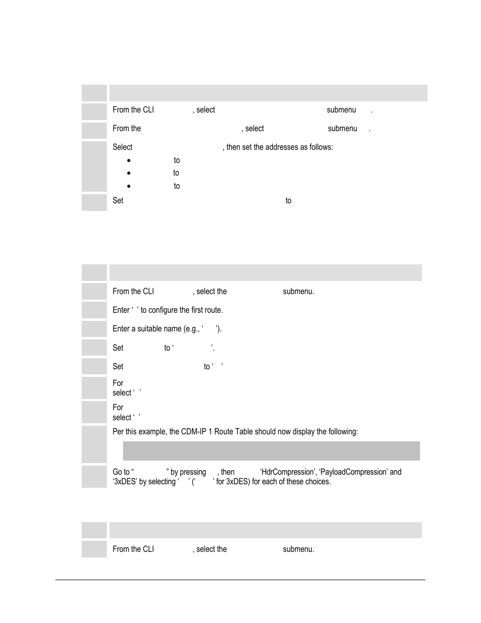 4 set ip address(es), 5 set ip stack des select key to clearroute table | Comtech EF Data CDD-562L User Manual | Page 101 / 254