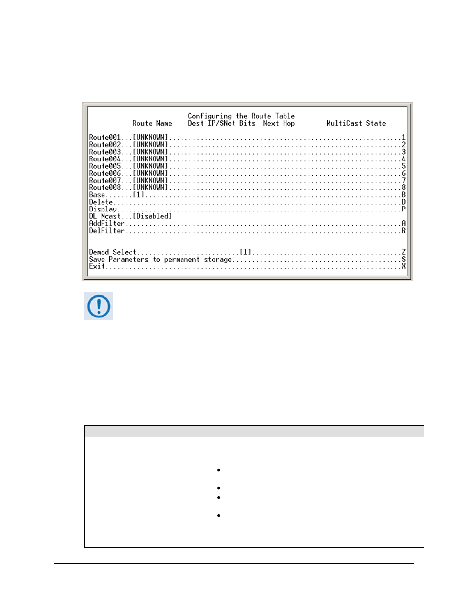 4 route table configuration page | Comtech EF Data CDD-562L User Manual | Page 124 / 254