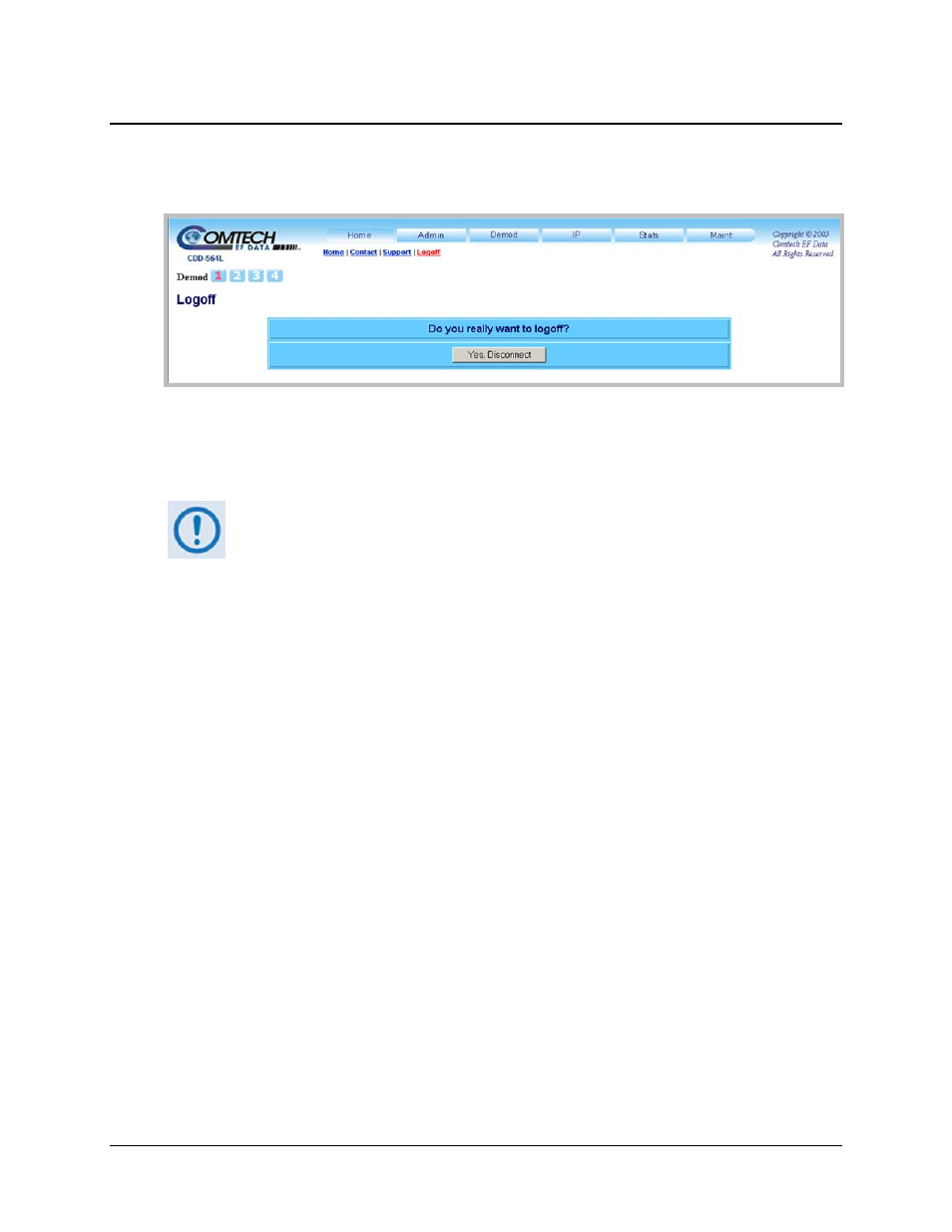 4 home | logoff | Comtech EF Data CDD-562L User Manual | Page 167 / 254