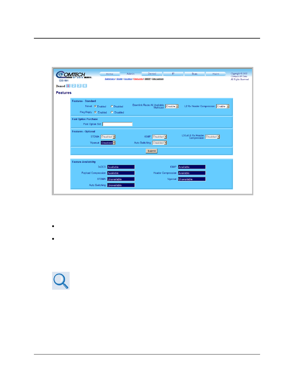 4 admin | features | Comtech EF Data CDD-562L User Manual | Page 172 / 254