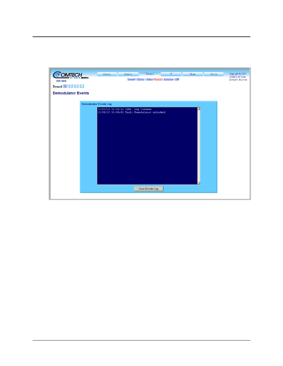 4 demod | events | Comtech EF Data CDD-562L User Manual | Page 180 / 254