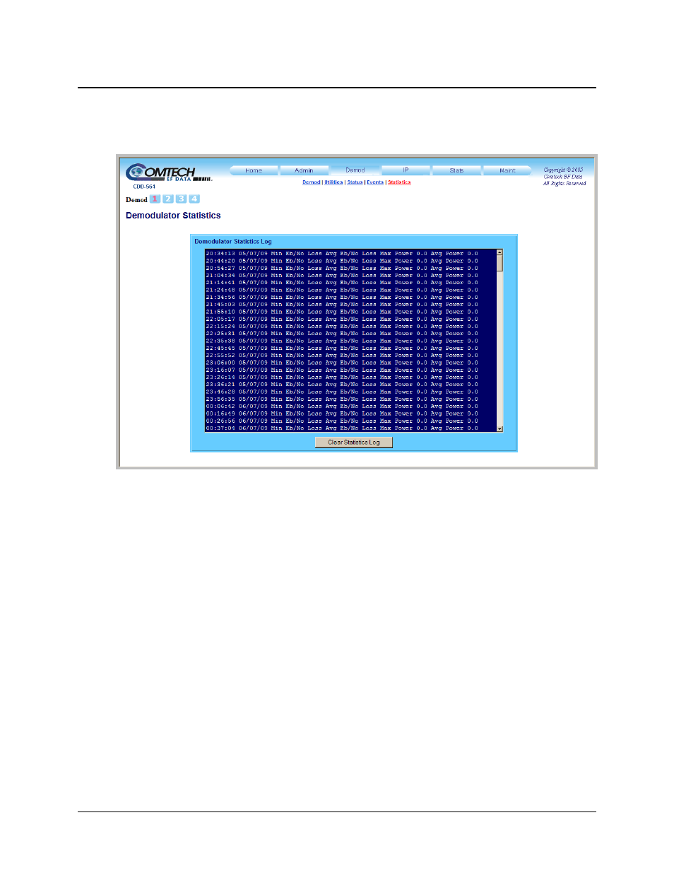5 demod | statistics | Comtech EF Data CDD-562L User Manual | Page 181 / 254