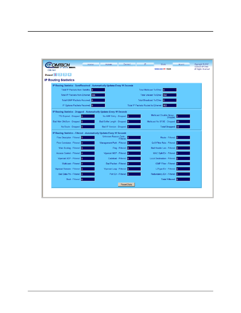 2 stats | ip | Comtech EF Data CDD-562L User Manual | Page 195 / 254