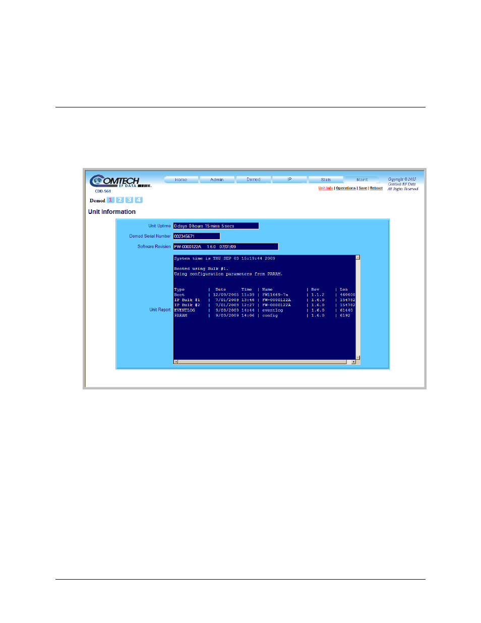1 maint | unit info, 6 maint (maintenance) pages | Comtech EF Data CDD-562L User Manual | Page 197 / 254