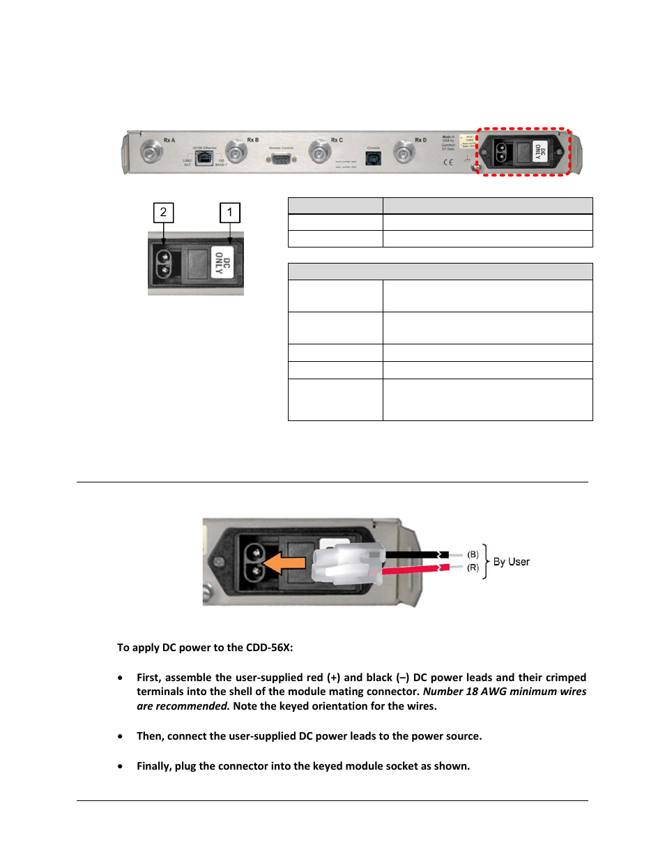 1 dc operation – applying power | Comtech EF Data CDD-562L User Manual | Page 55 / 254