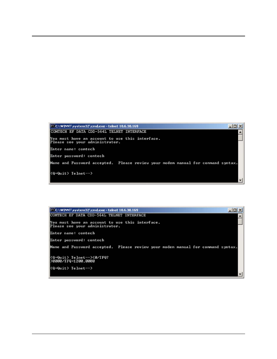 4 telnet interface, 1 telnet operation via hyperterminal | Comtech EF Data CDD-562L User Manual | Page 88 / 254