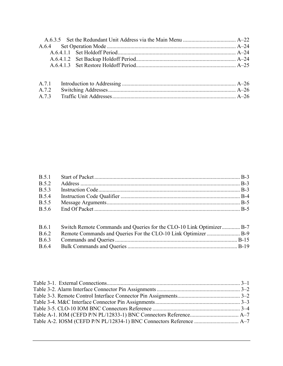 Tables | Comtech EF Data CLO-10 User Manual | Page 18 / 134