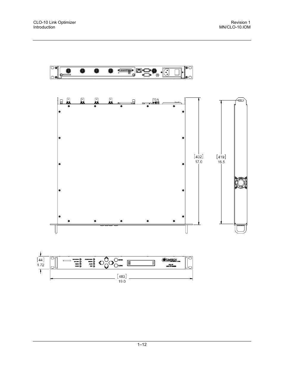 9 dimensional envelope | Comtech EF Data CLO-10 User Manual | Page 38 / 134