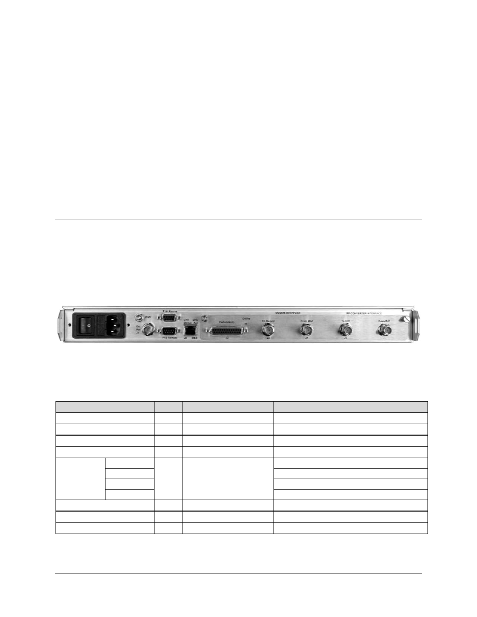 Chapter 3. rear panel connectors, 1 connector overview | Comtech EF Data CLO-10 User Manual | Page 43 / 134