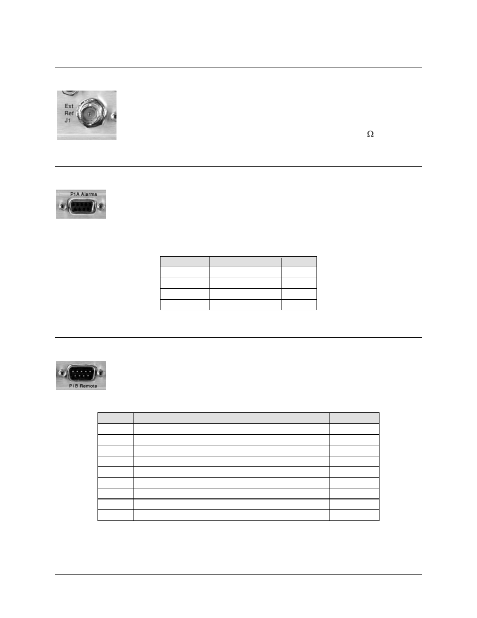 2 external reference connector, j1 (bnc-f), 3 alarms connector, p1a (db-9f), 4 remote control interface connector, p1b (db-9m) | Comtech EF Data CLO-10 User Manual | Page 44 / 134