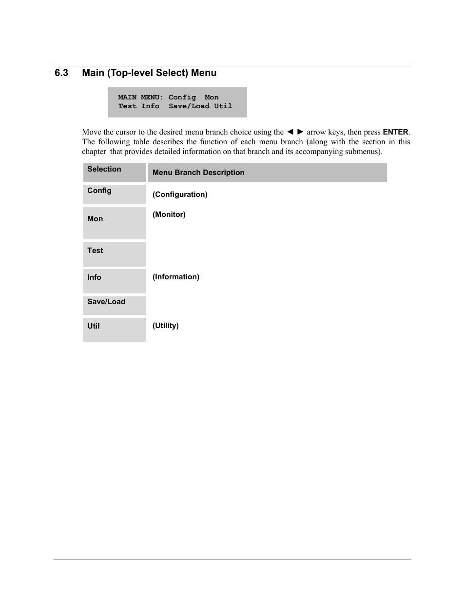 3 main (top-level select) menu | Comtech EF Data CLO-10 User Manual | Page 62 / 134