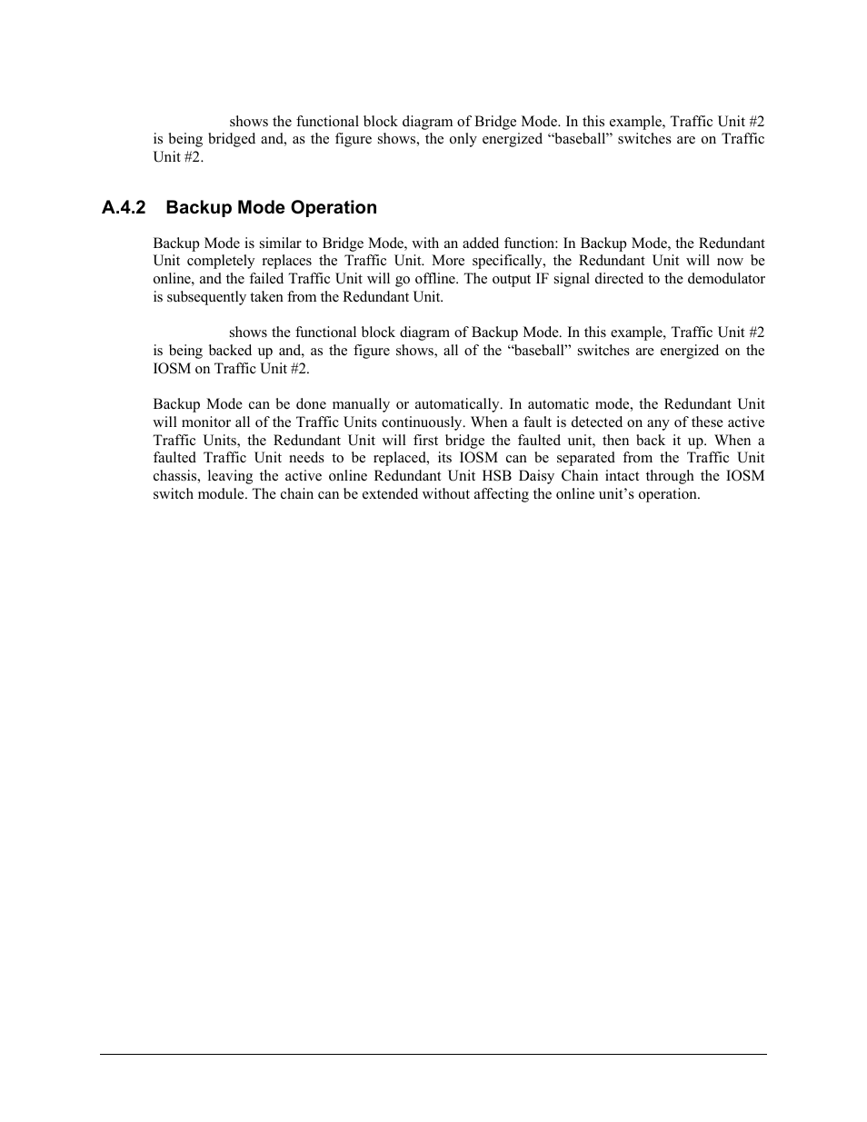 A.4.2 backup mode operation | Comtech EF Data CLO-10 User Manual | Page 7 / 134