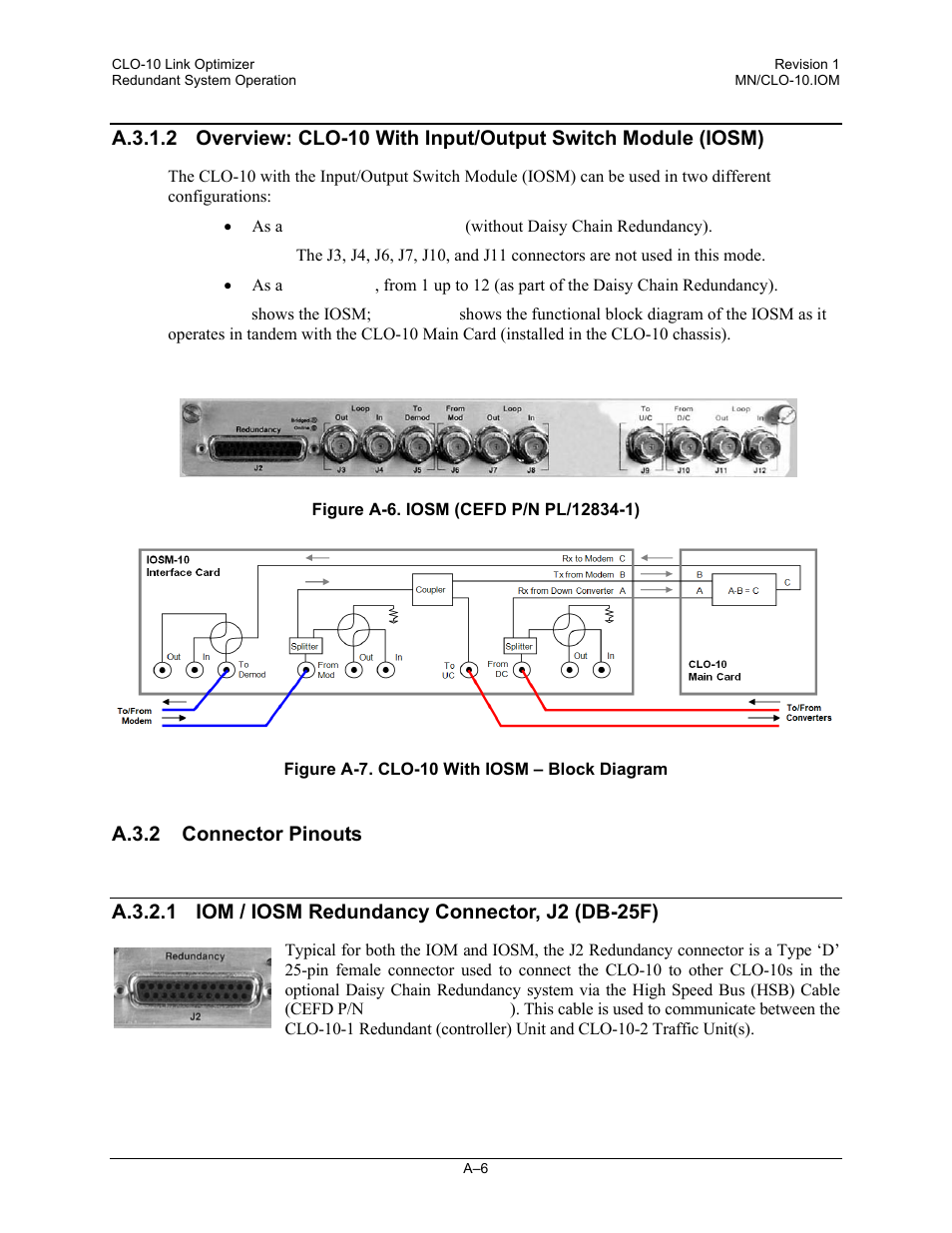 A.3.2 connector pinouts | Comtech EF Data CLO-10 User Manual | Page 90 / 134