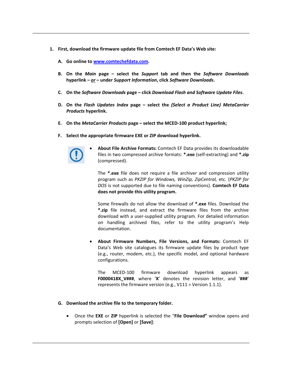 3 downloading and extracting the firmware update | Comtech EF Data MCED-100 User Manual | Page 52 / 96