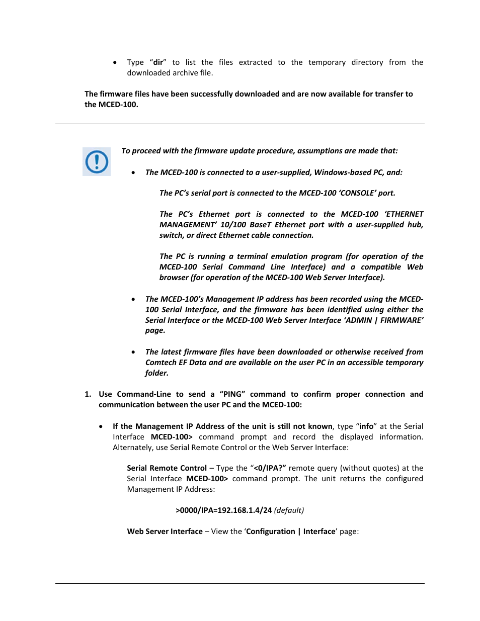 4 performing the ethernet ftp upload procedure | Comtech EF Data MCED-100 User Manual | Page 54 / 96