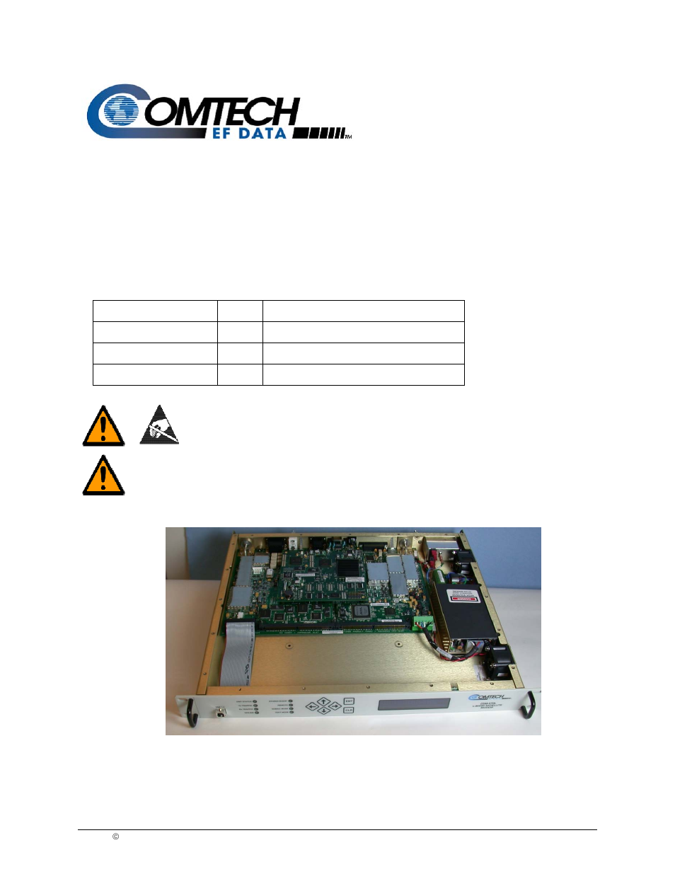 Comtech EF Data MPP70 Hardware Kit for CDM-570L User Manual | 4 pages