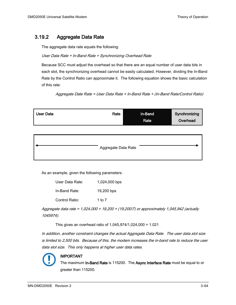 2 aggregate data rate | Comtech EF Data DMD-2050E User Manual | Page 106 / 342