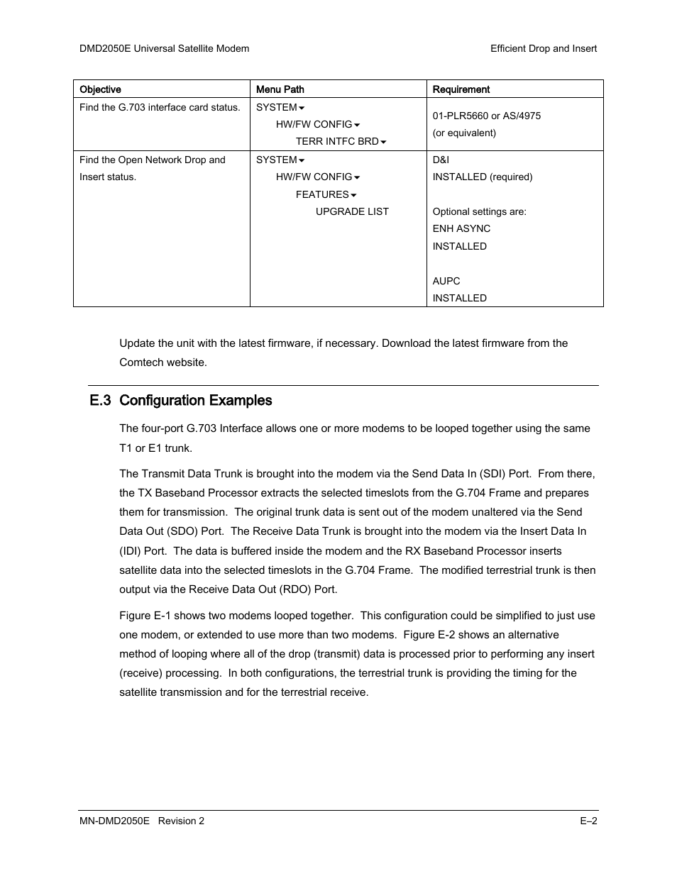 E.3 configuration examples | Comtech EF Data DMD-2050E User Manual | Page 244 / 342