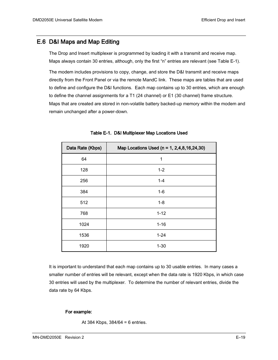 E.6 d&i maps and map editing | Comtech EF Data DMD-2050E User Manual | Page 261 / 342