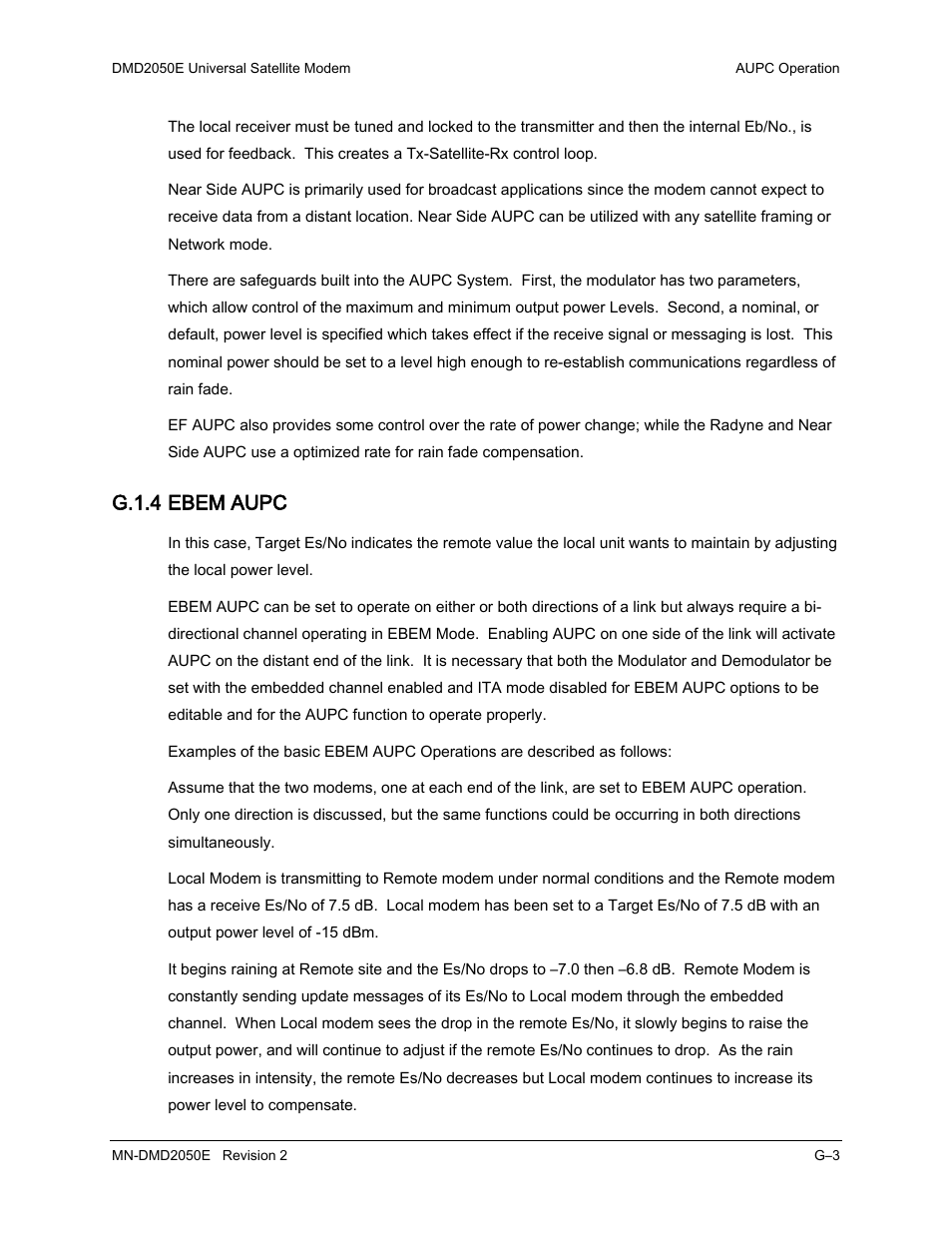 G.1.4 ebem aupc | Comtech EF Data DMD-2050E User Manual | Page 281 / 342