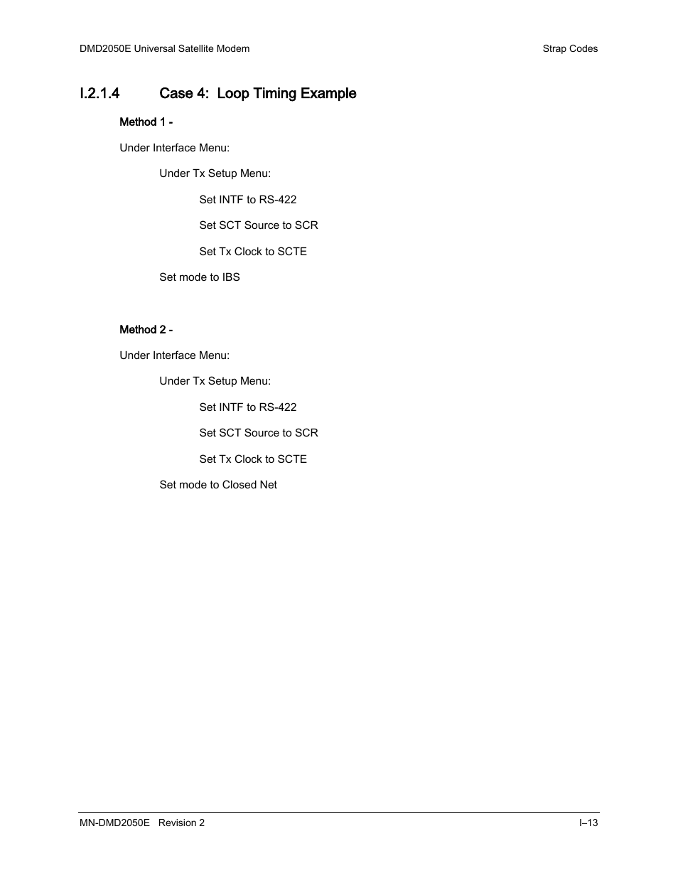 I.2.1.4 case 4: loop timing example | Comtech EF Data DMD-2050E User Manual | Page 301 / 342