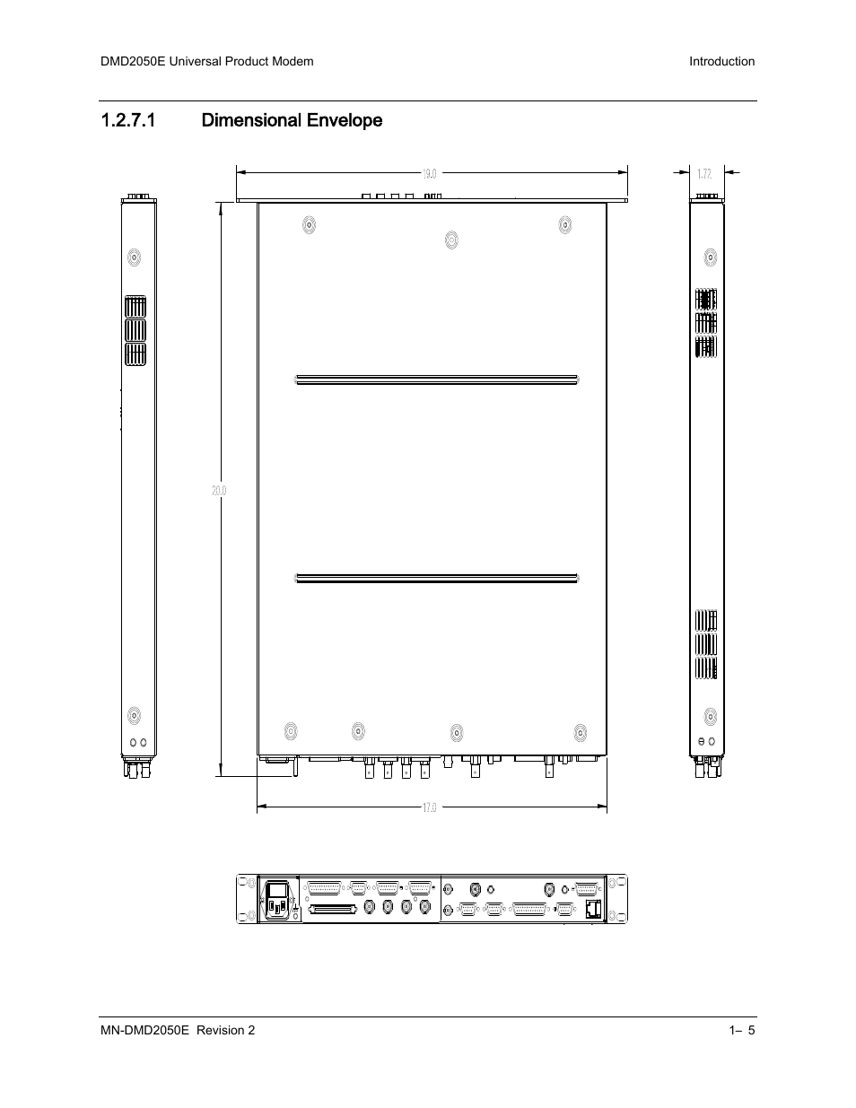 1 dimensional envelope | Comtech EF Data DMD-2050E User Manual | Page 35 / 342