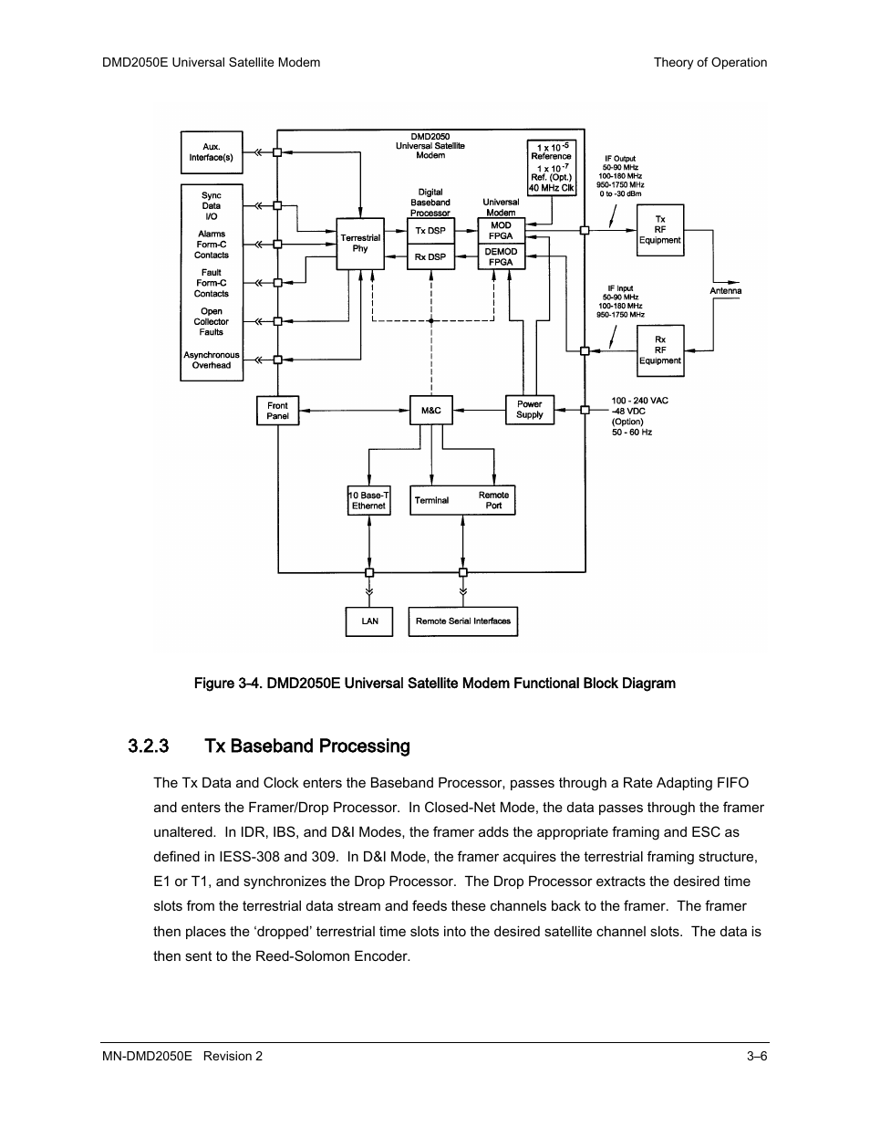 3 tx baseband processing | Comtech EF Data DMD-2050E User Manual | Page 48 / 342