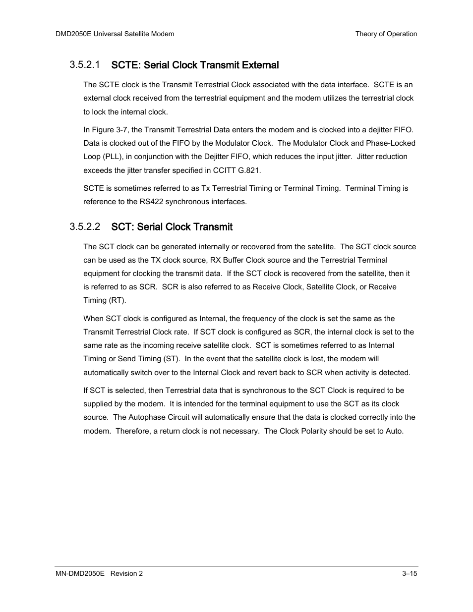 1 scte: serial clock transmit external, 2 sct: serial clock transmit | Comtech EF Data DMD-2050E User Manual | Page 57 / 342